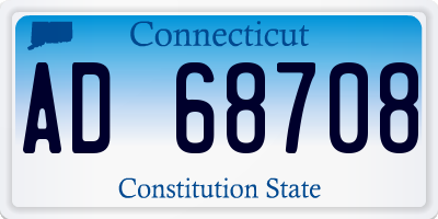 CT license plate AD68708