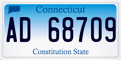 CT license plate AD68709