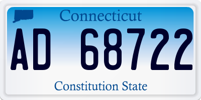 CT license plate AD68722