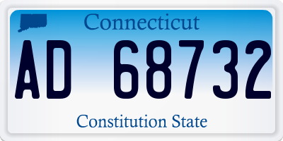 CT license plate AD68732