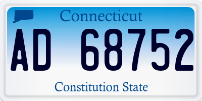 CT license plate AD68752