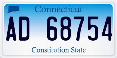 CT license plate AD68754