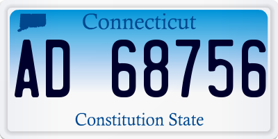 CT license plate AD68756
