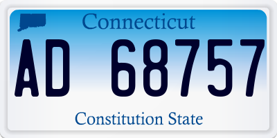 CT license plate AD68757