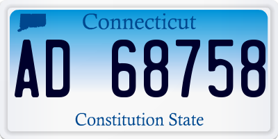 CT license plate AD68758