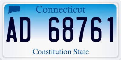 CT license plate AD68761