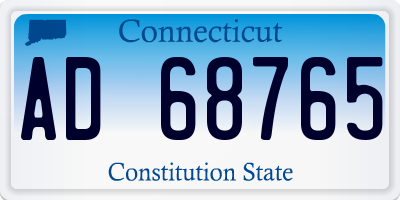 CT license plate AD68765