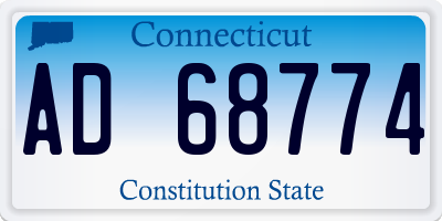 CT license plate AD68774