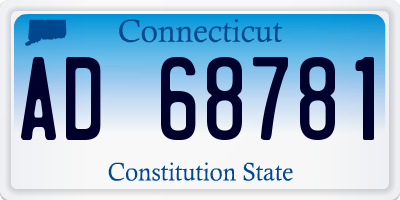 CT license plate AD68781