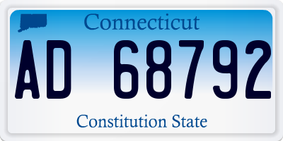 CT license plate AD68792