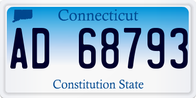 CT license plate AD68793