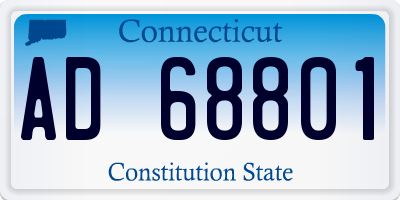 CT license plate AD68801