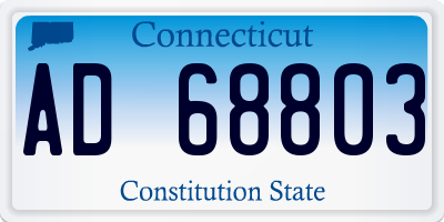 CT license plate AD68803