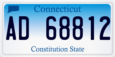 CT license plate AD68812