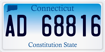 CT license plate AD68816
