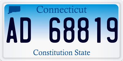 CT license plate AD68819
