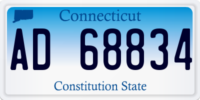 CT license plate AD68834