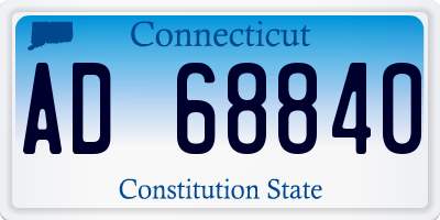 CT license plate AD68840