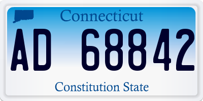 CT license plate AD68842