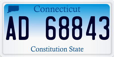 CT license plate AD68843