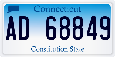 CT license plate AD68849