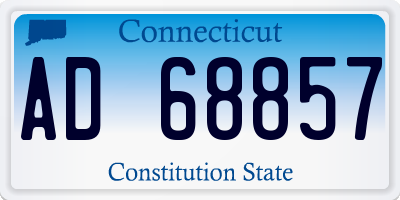 CT license plate AD68857