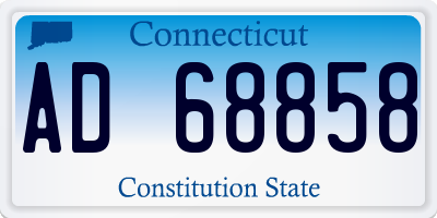CT license plate AD68858