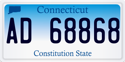 CT license plate AD68868