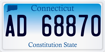 CT license plate AD68870