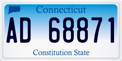 CT license plate AD68871