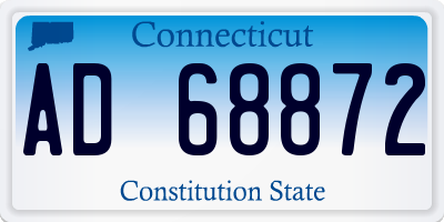 CT license plate AD68872