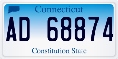 CT license plate AD68874
