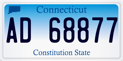 CT license plate AD68877