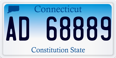 CT license plate AD68889
