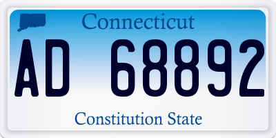CT license plate AD68892