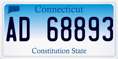 CT license plate AD68893