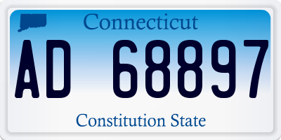 CT license plate AD68897