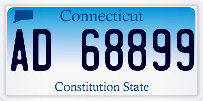 CT license plate AD68899