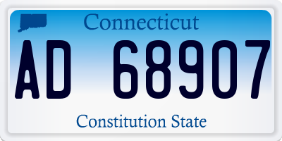 CT license plate AD68907