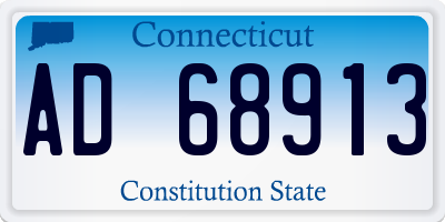 CT license plate AD68913