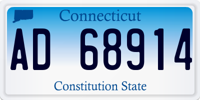 CT license plate AD68914