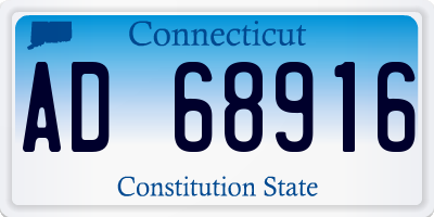 CT license plate AD68916
