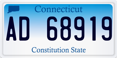 CT license plate AD68919