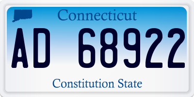 CT license plate AD68922