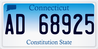 CT license plate AD68925