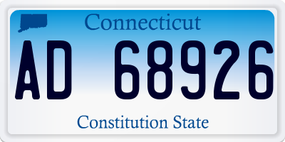CT license plate AD68926