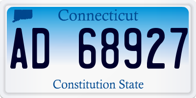 CT license plate AD68927