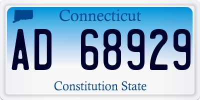 CT license plate AD68929