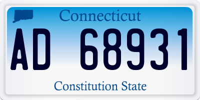 CT license plate AD68931