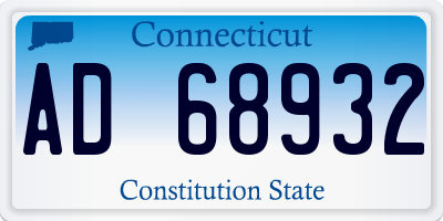 CT license plate AD68932